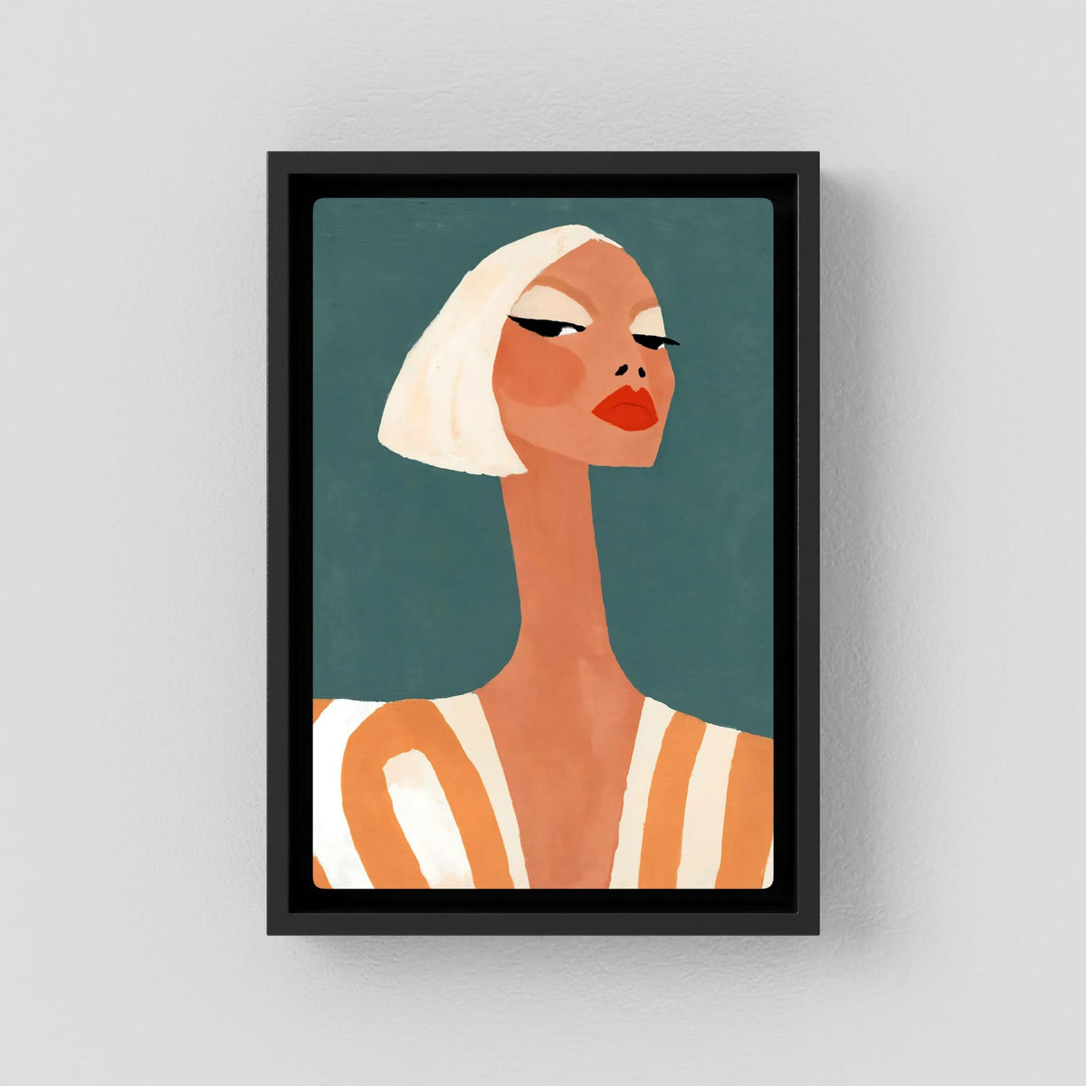 Retro Chic Blonde Woman Portrait – Minimalist Fine Art