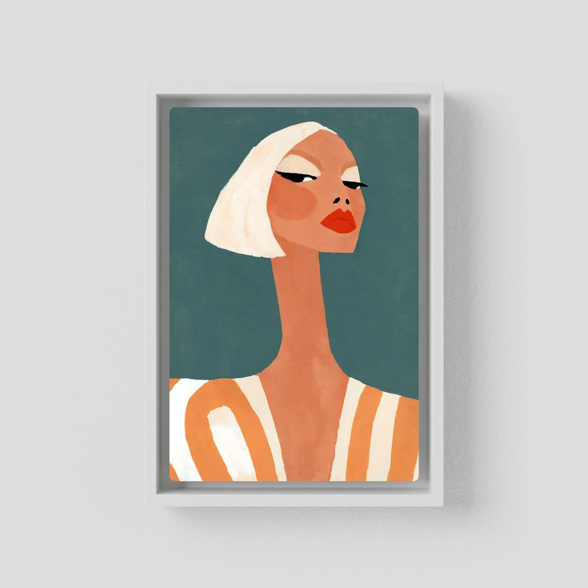 Retro Chic Blonde Woman Portrait – Minimalist Fine Art