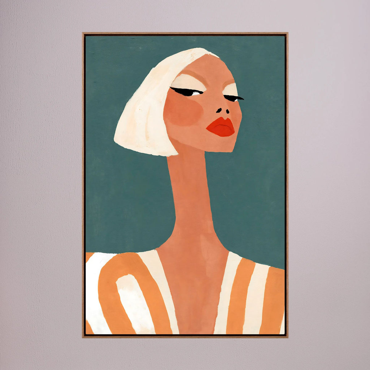 Retro Chic Blonde Woman Portrait – Minimalist Fine Art