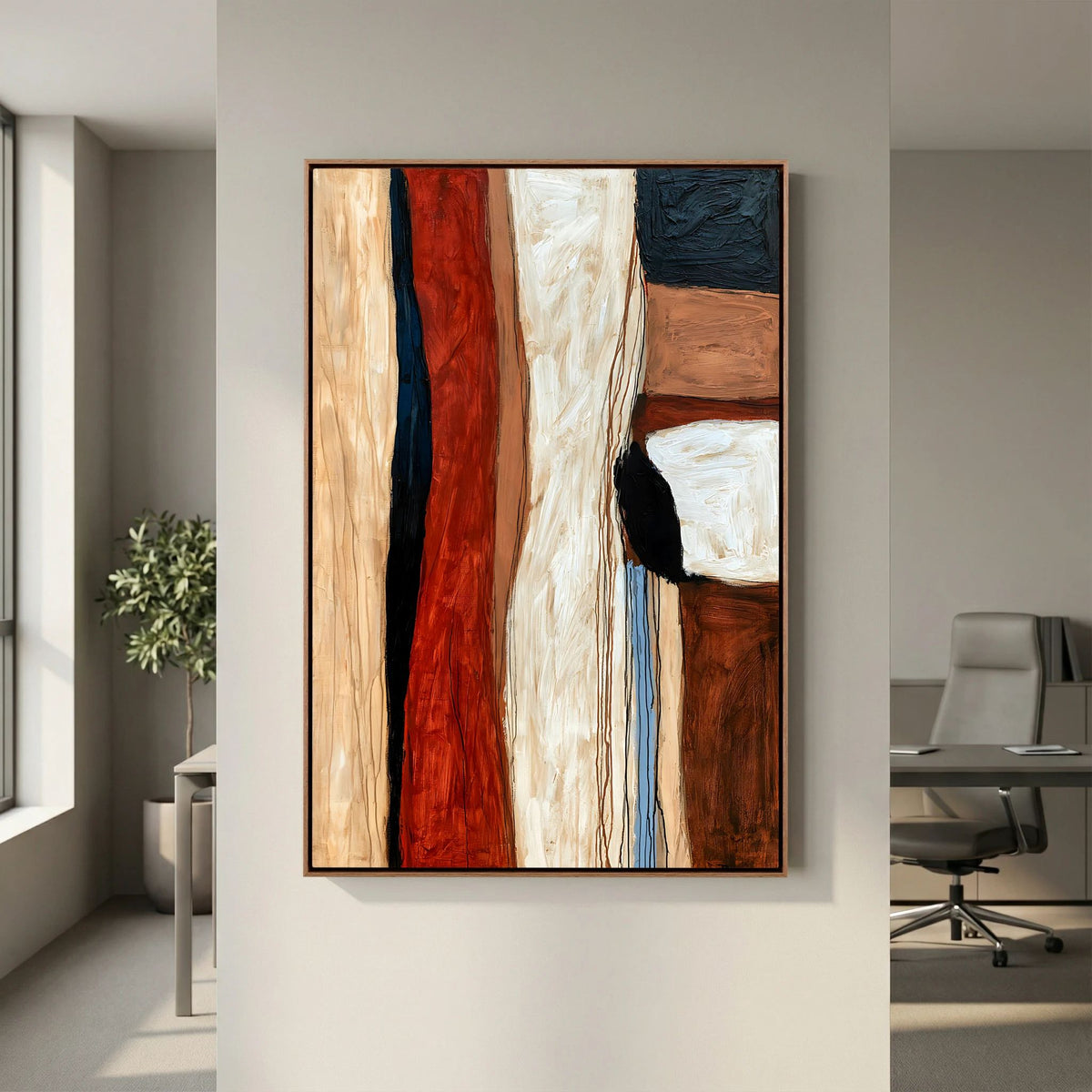 Abstract Earth Tones Color Block – Modern Impasto Fine Art