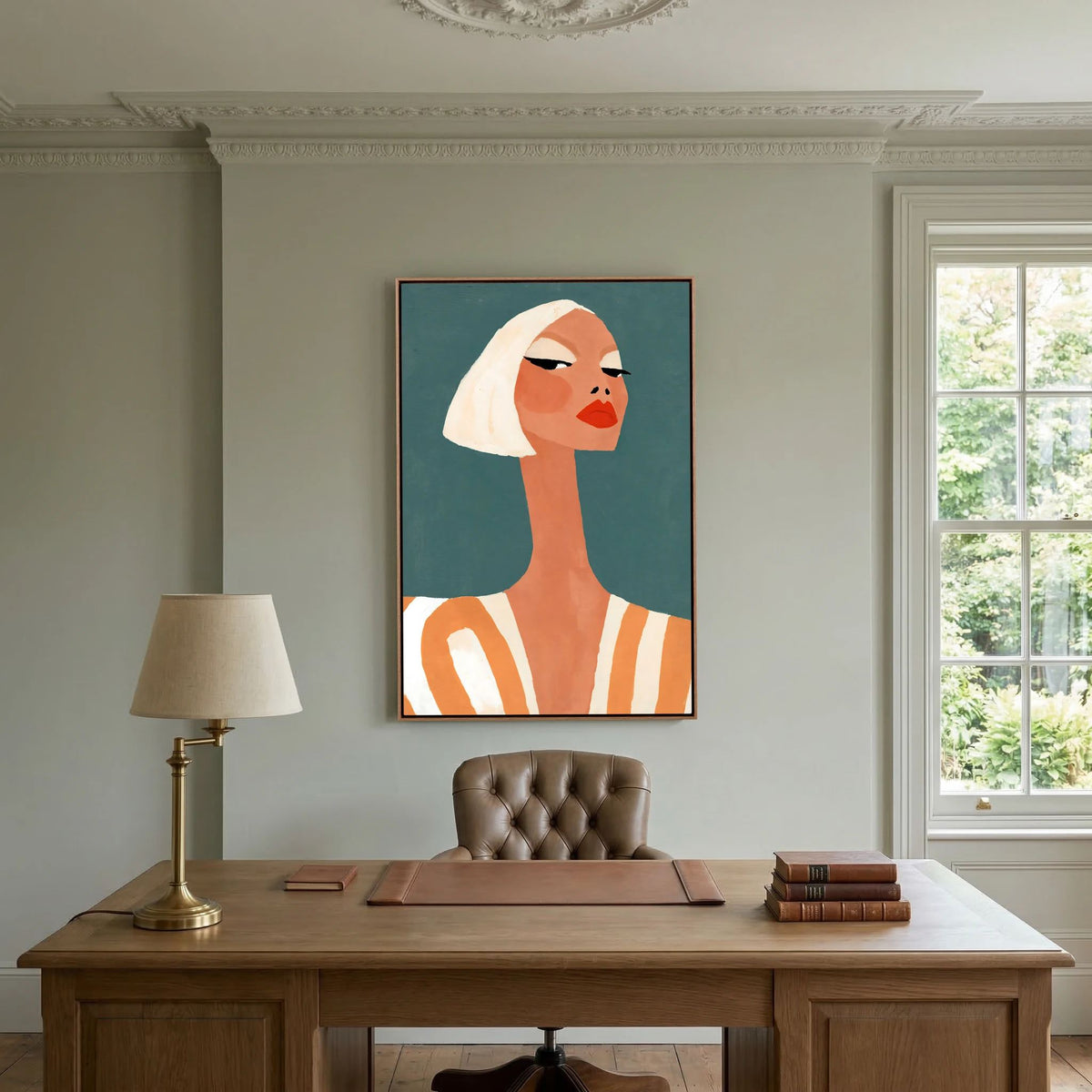 Retro Chic Blonde Woman Portrait – Minimalist Fine Art