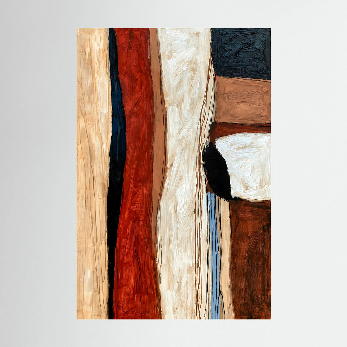 Abstract Earth Tones Color Block – Modern Impasto Fine Art