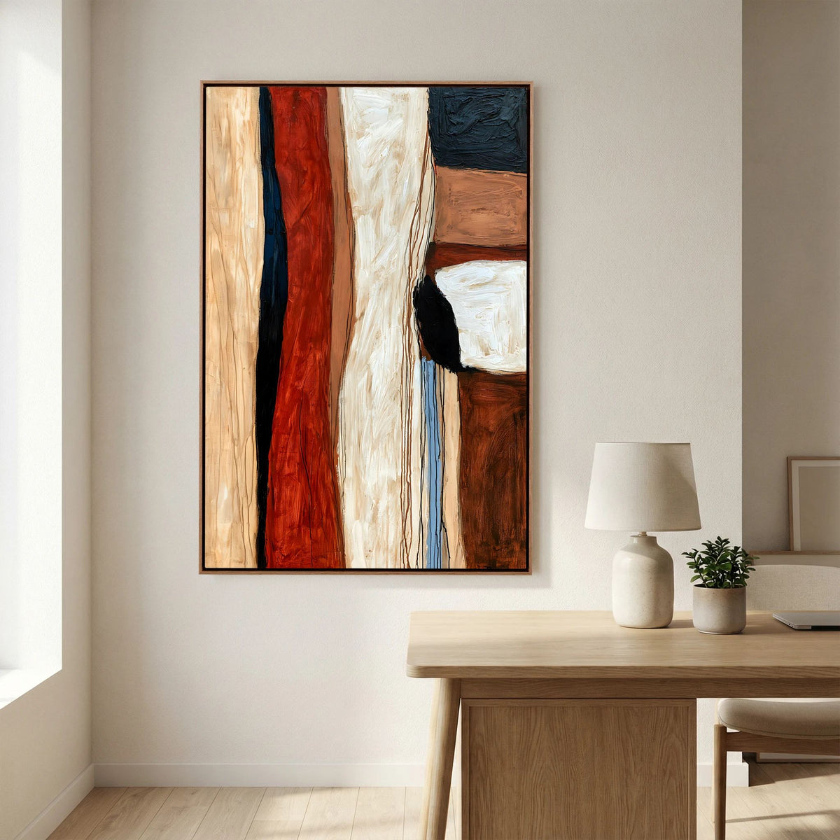 Abstract Earth Tones Color Block – Modern Impasto Fine Art