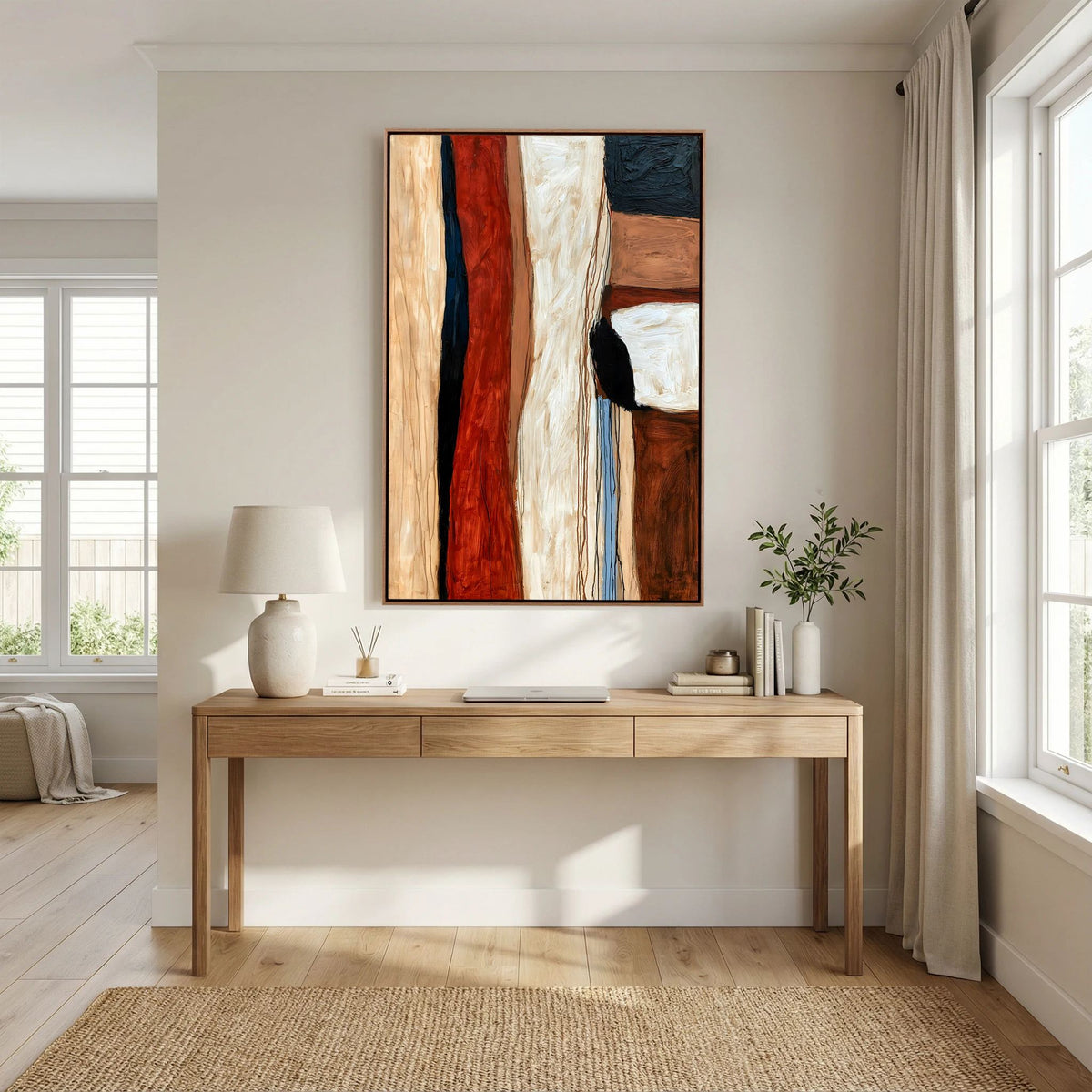Abstract Earth Tones Color Block – Modern Impasto Fine Art
