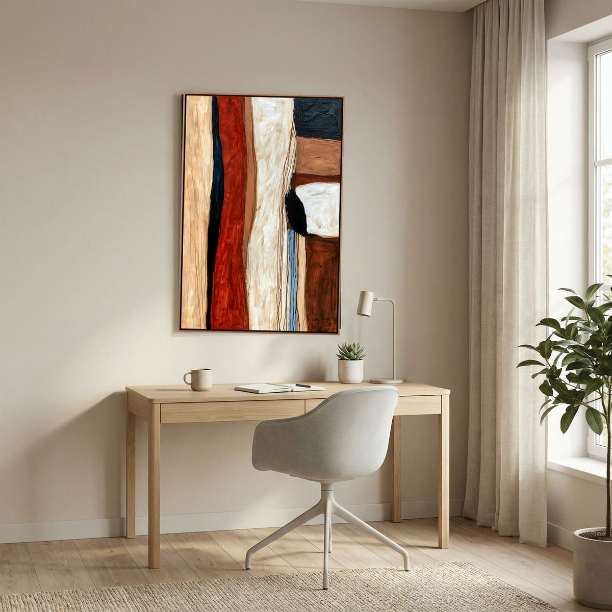 Abstract Earth Tones Color Block – Modern Impasto Fine Art
