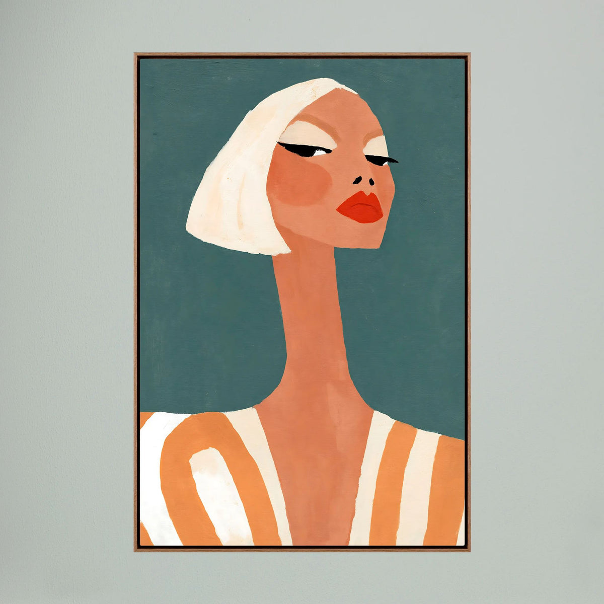 Retro Chic Blonde Woman Portrait – Minimalist Fine Art