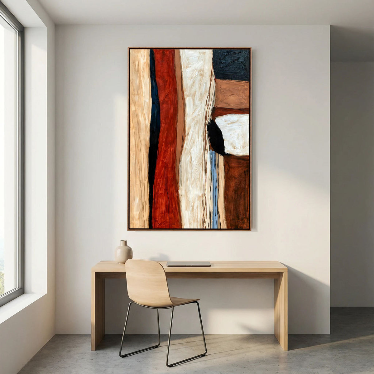 Abstract Earth Tones Color Block – Modern Impasto Fine Art