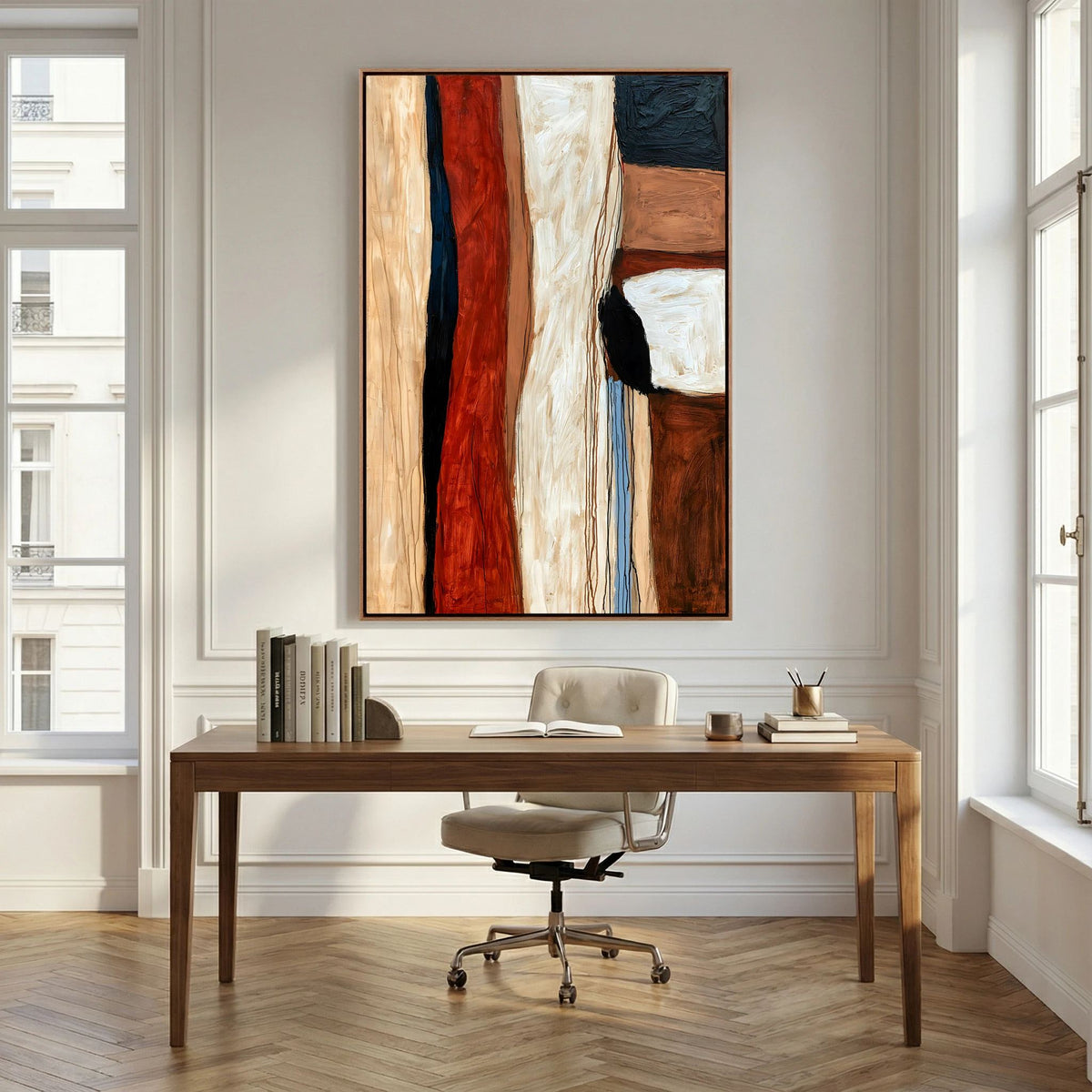 Abstract Earth Tones Color Block – Modern Impasto Fine Art