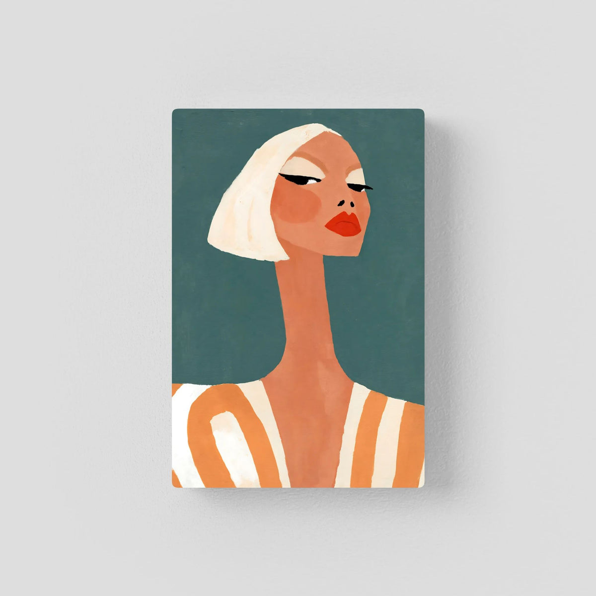 Retro Chic Blonde Woman Portrait – Minimalist Fine Art