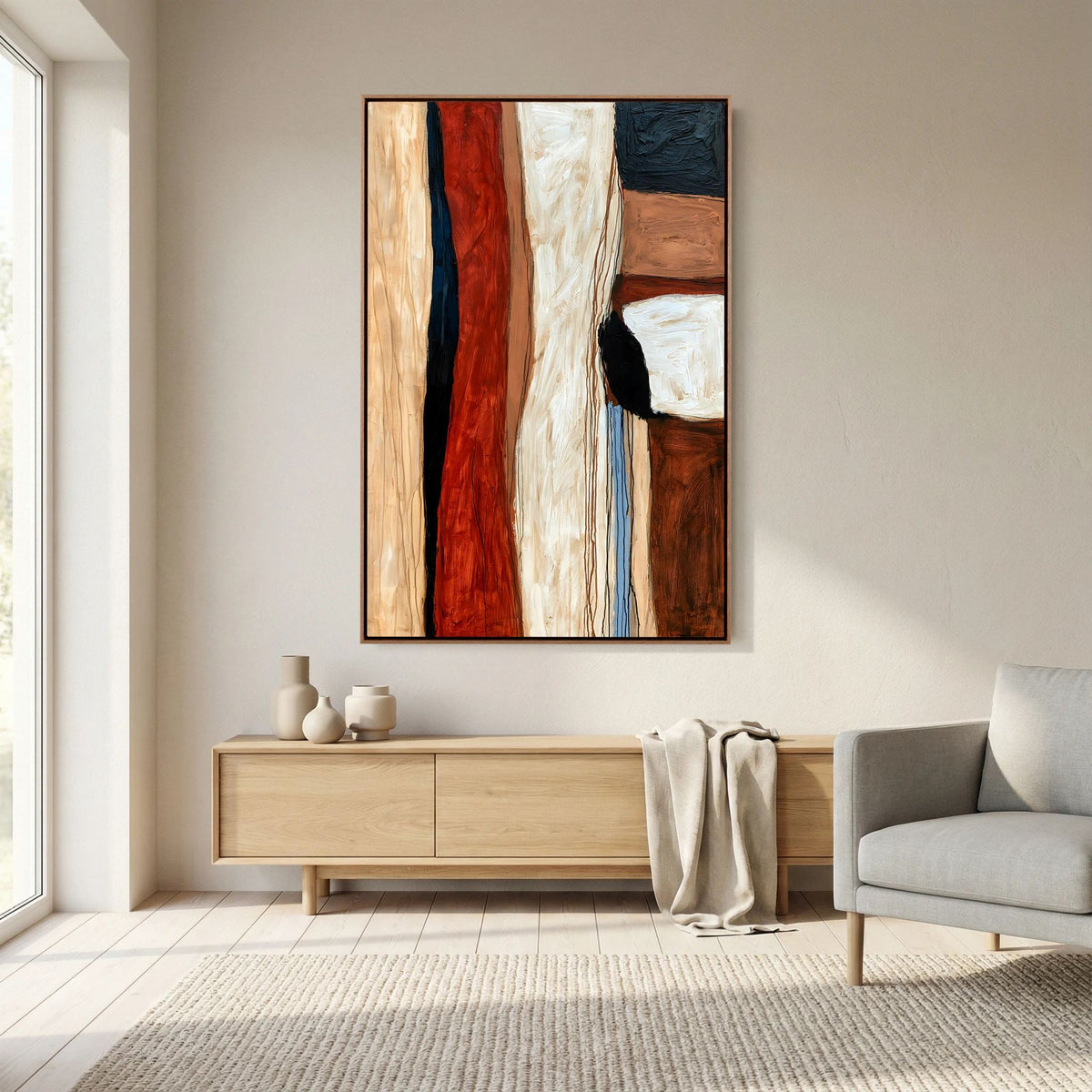 Abstract Earth Tones Color Block – Modern Impasto Fine Art