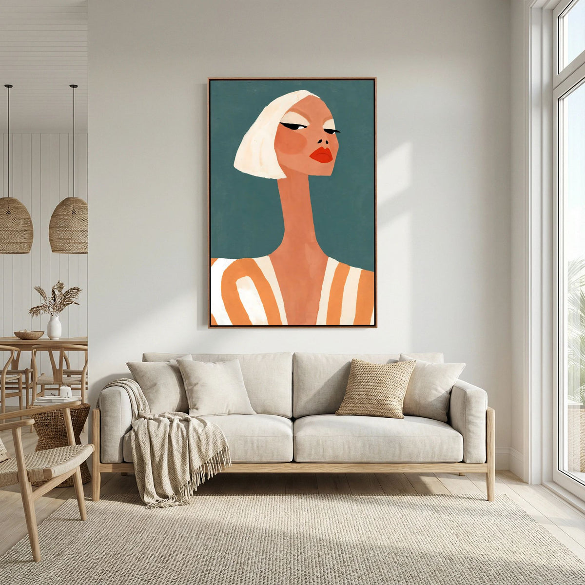 Retro Chic Blonde Woman Portrait – Minimalist Fine Art